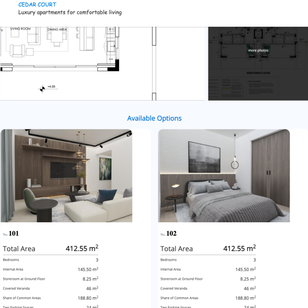 Design and Development of websites for the CEDAR COURT in Limassol