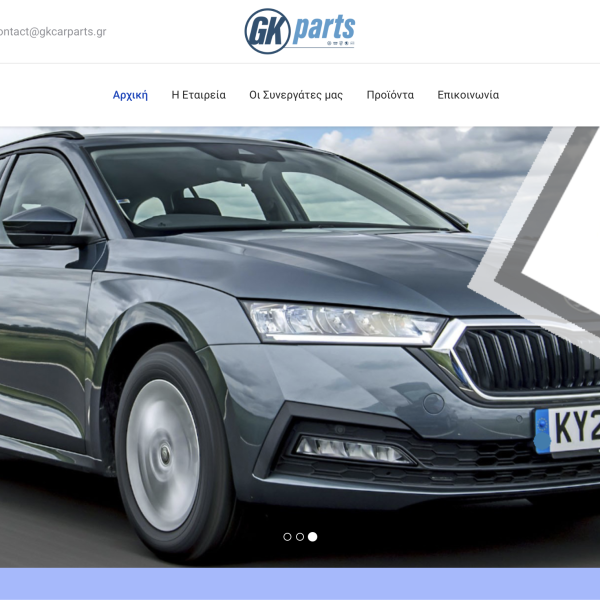 Design and Development of dynamic websites for the company gkcarparts.gr